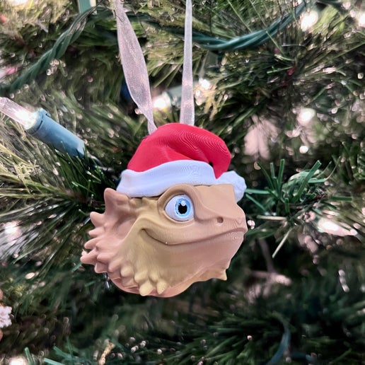 Beardie Santa Ornament